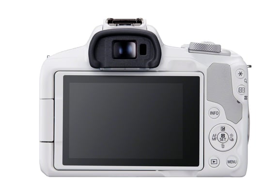 Canon EOS R50, White + RF-S 18-45mm F4.5-6.3 IS STM Kit MILC 24,2 MP CMOS 6000 x 4000 Pixeles Blanco