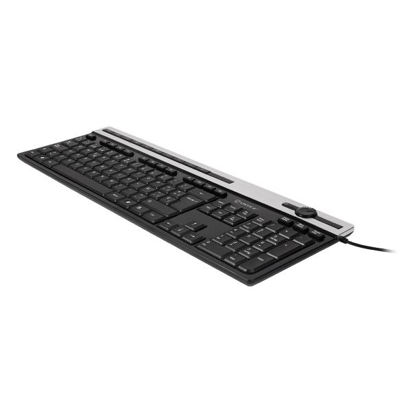Unykach A 2930 tastiera Casa USB QWERTY Nero Argento