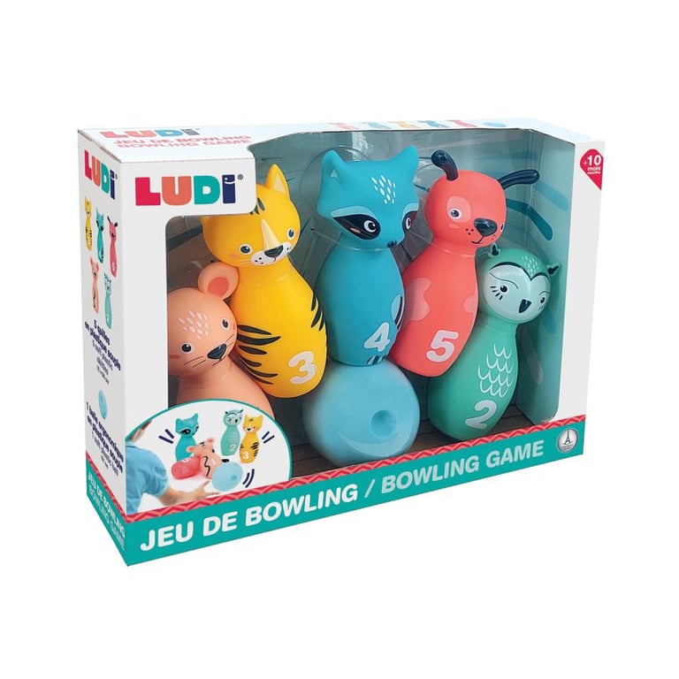 Jeu de Quilles Souples Animaux avec Balle pour Enfants Neuf