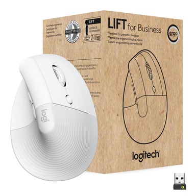 Logitech Lift for Business RF Ratón inalámbrico para diestros + Bluetooth Óptico 4000 DPI
