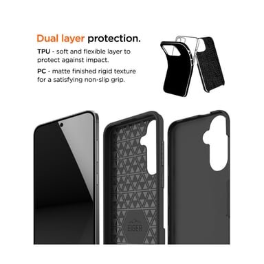 Eiger - Carcasa rígida de policarbonato negro ultrarreforzado *prueba de caída a 4 metros* para SAMSUNG GALAXY S24 / S25