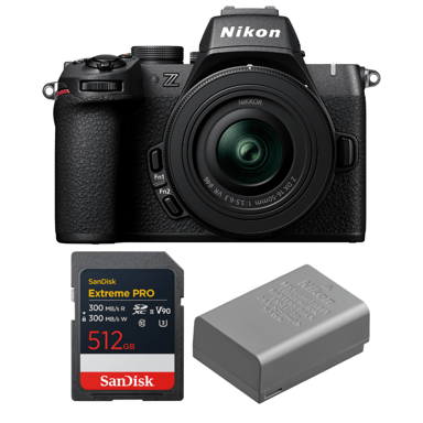 Appareil photo hybride Nikon Z50 II + 16-50mm f/3.5-6.3 VR + 1 SanDisk 512GB Extreme PRO UHS-II + Nikon EN-EL25a + Ebook ''20 astuces pour des images qui claquent''