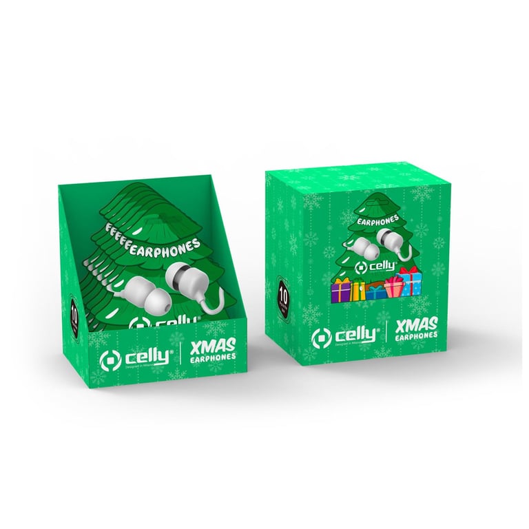Celly XMASEARTREEWH écouteurcasque Avec fil Ecouteurs AppelsMusique Neuf - vue 3
