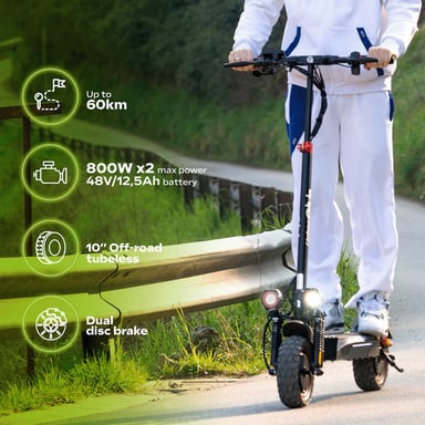 Urbanglide E-CROSS MAX 2X2 trottinette électrique 25 km/h Noir 17,5 Ah