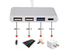 Multi Adaptateur 4 en 1 Type C pour MACBOOK Air APPLE Smartphone Hub 2 ports USB 2.0 1 Port USB 3.0 (ARGENT)