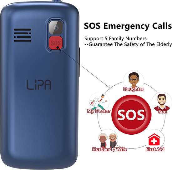 Lipa F70 téléphone pour seniors 4G Téléphone mobile pour seniors GSM pour seniors Chargement rapide USB C Batterie Bluetooth Neuf - vue 2
