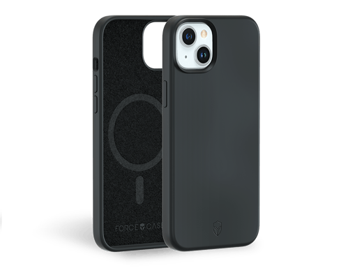 Coque Renforcée iPhone 15 Silicone Compatible MagSafe Noire - Garantie à vie Force Case