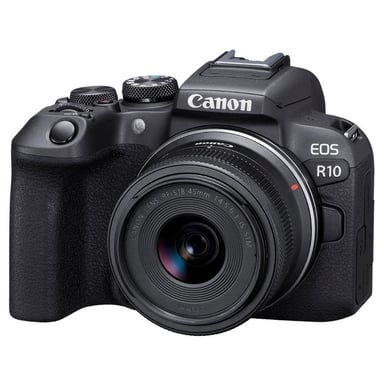 Appareil photo hybride Canon EOS R10 + RF-S 18-45mm f/4.5-6.3 IS STM + Ebook  20 astuces pour des images qui claquent  - Neuf