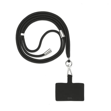 WE UNIVERSAL PAD 1 gancho Negro: Almohadilla de microfibra negra - 1 gancho - universal - compatible con todas las carcasas de smartphone - gargantilla negra ajustable