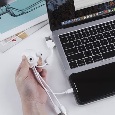 Câble Jelly Biodégradable USB A/micro USB & USB C & Lightning 0,1m Blanc Xoopar