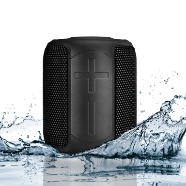 Altavoz portátil Sonik Surge Lite con Bluetooth resistente al agua (IPX7), negro azabache