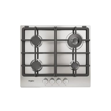 Table de cuisson encastrable en acier inoxydable Whirlpool TGML 661 IX R 58 cm Gaz 4 brûleurs Acier - Neuf