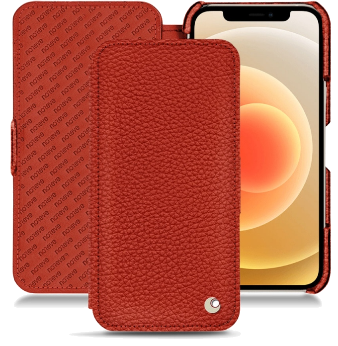 Housse cuir Apple iPhone 12 - Rabat horizontalOrange