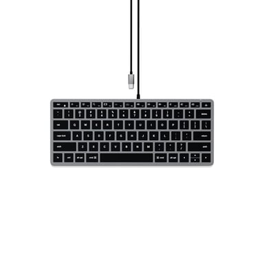 Satechi Slim W1 clavier USB QWERTY Anglais Aluminium, Noir