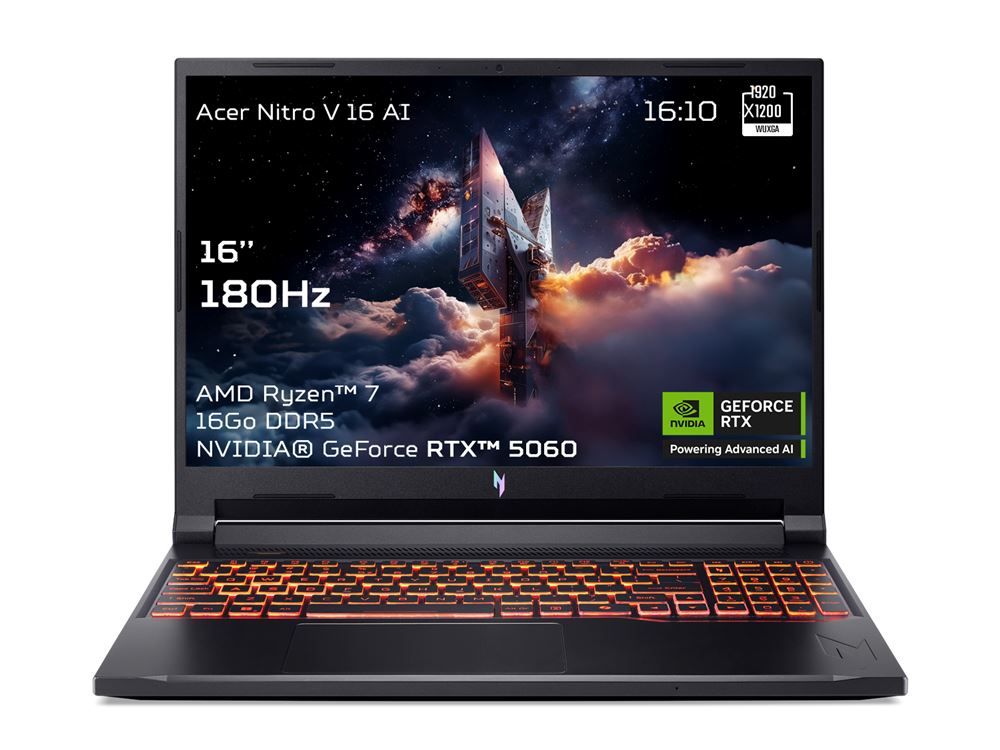 PC portable gaming Acer Nitro V 16 AI ANV16 42 R3JW 16 WUXGA 180 Hz AMD Ryzen™ 7 RAM SSD Nvidia GeForce RTX 5060 - vue 7