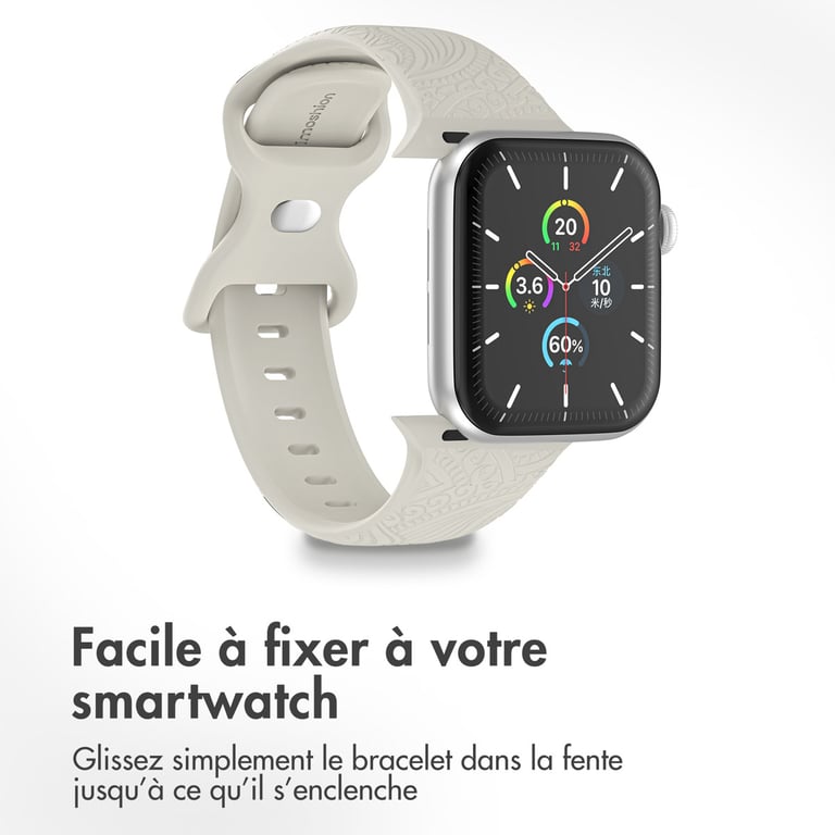 imoshion Bracelet en silicone gravé pour 'Apple Watch Series 1 9 / SE 384041 mm | Series 10 42 mm Neuf - vue 3