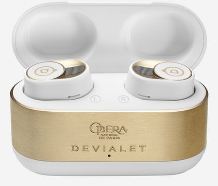 Devialet Gemini II Opéra de Paris Casque True Wireless Stereo (TWS) Ecouteurs Appels/Musique Bluetooth Or, Blanc