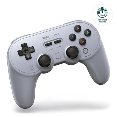 8BitDo PRO 2 Gamepad Hall Effect - Gris Nueva Edición