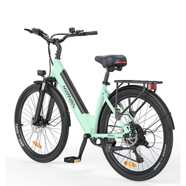 Bicicleta Eléctrica HillMilES MileCity 1 - Motor 250W Batería 36V13Ah Neumáticos 26 Pulgadas Frenos de Disco Mecánicos - Verde