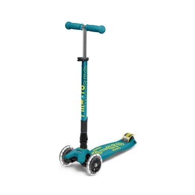 Trottinette Pliable Maxi Micro Deluxe LED Bleu Pétrole - Sécurité et Style pour Enfants