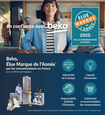 Réfrigérateur combiné BEKO B7RCNE408HXBR 355 L froid ventilé ProSmart Inverter Noir acier inoxydable