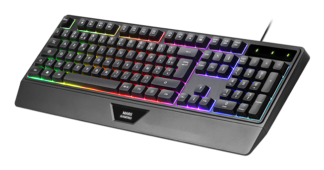 Mars Gaming MCP124PRO, Combo Gaming 4en1, Teclado RGB H-Mech con Reposamuñecas, Ratón RGB 3200DPI y Switches HUANO, Auriculares FRGB, Alfombrilla Nano
