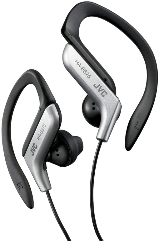 JVC HA-EB75 Écouteurs Avec fil Crochets auriculaires, Ecouteurs Sports Noir, Argent - Neuf