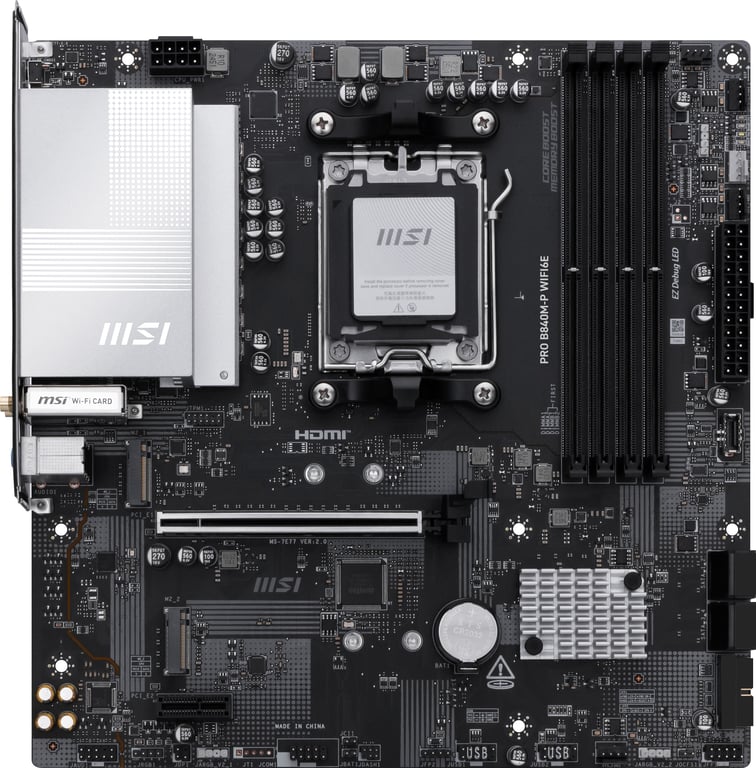 MSI PRO B840M P WIFI6E B840AM5DDR5mATX - vue 9