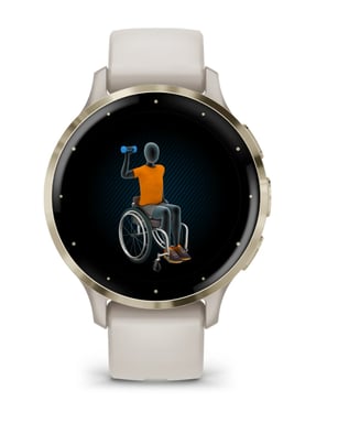 Garmin Venu 3S 3,05 cm (1,2'') AMOLED digitale 390 x 390 pixel Touchscreen Oro, Avorio Wifi GPS (satellite)