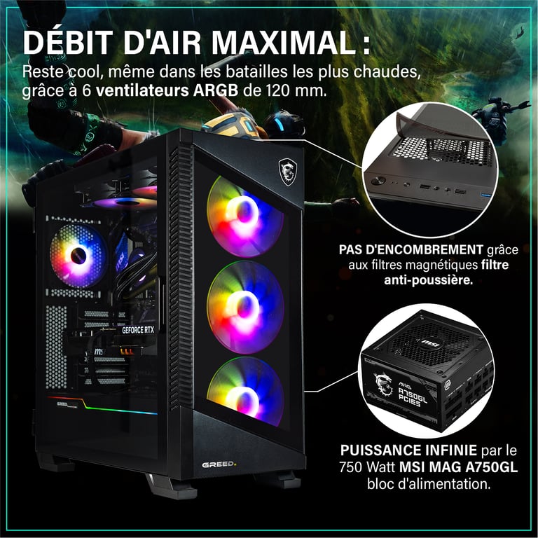 MK5 Power - PC Gamer - AMD Ryzen 5 9600X - Nvidia Geforce RTX 5070Ti (16 Go) - Ultra Bureau PC Gaming - 4K & Raytracing avec 32 GO RAM DDR5 - Watercool - 1 TO SSD - Ordinateur avec WiFi + Windows 11 Pro - Neuf