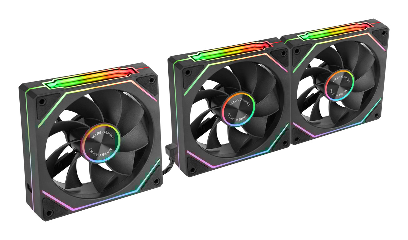 Ventilador suplementario Mars Gaming MF LINKFINITYKIT2R 120mm 1800RPM Infinity Mirror ARGB PWM - vue 4