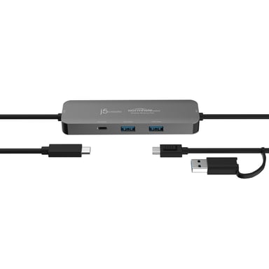 j5create JCH462-N hub di interfaccia USB 3.2 Gen 1 (3.1 Gen 1) Type-A + Type-C 5000 Mbit/s Grigio