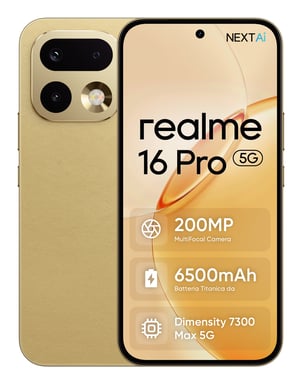 realme 16 Pro 17,3 cm (6.8'') SIM doble 5G 8 GB 256 GB 6500 mAh Oro