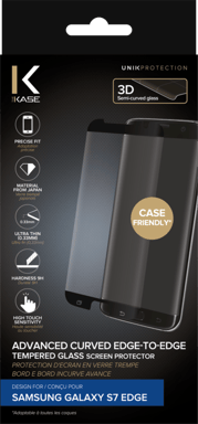 Protezione avanzata dello schermo in vetro temperato edge-to-edge per Samsung Galaxy S7 Edge, nero