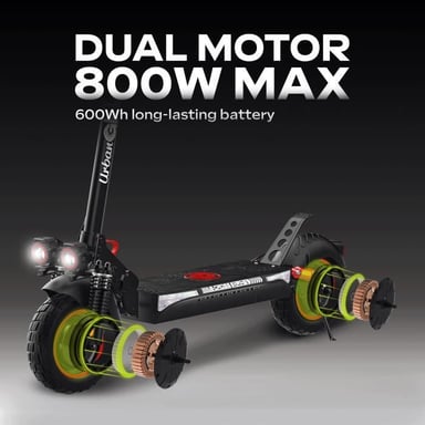 Scooter eléctrico - ECROSS DUO - 800 W - Neumáticos 10 - Max 25 km/h - Autonomía hasta 60 km