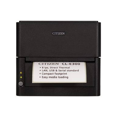 Citizen Cl -E300 - Stampante per etichette - Thermo Paper - Roll (11,8 cm) - 203 dpi - fino a 200 mm/sec. - USB 2.0, LAN, rs232c - taglio automatico - nero