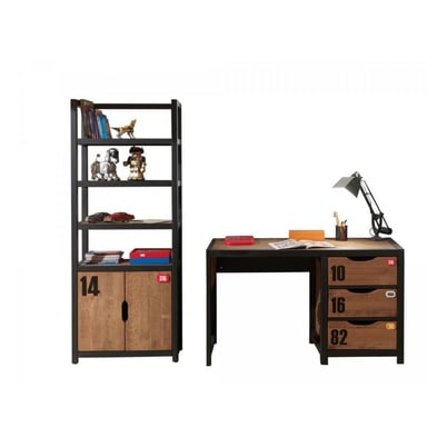 Escritorio y librería ''Alex'' de elegante estilo industrial