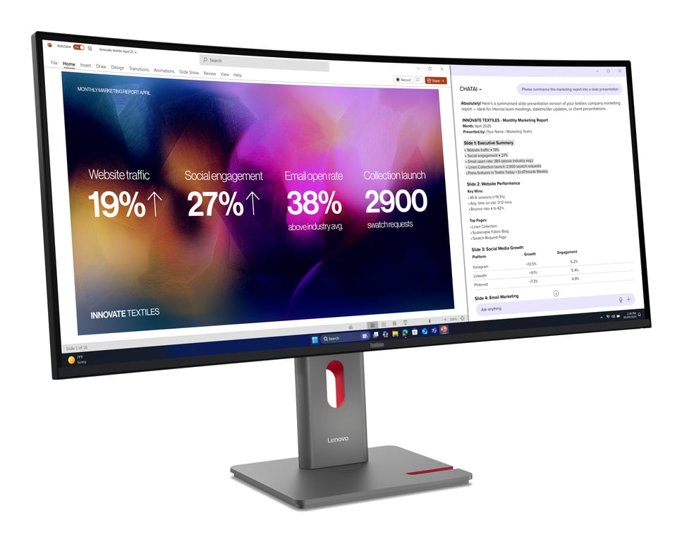 Lenovo ThinkVision P40WD 40 Écran LED incurvé 40 39.7 visualisable 5120 x 2160 5K @ 120 Hz IPS 400 cdm² 2000:1 HDR10 4 ms Thunderbolt 4 HDMI DisplayPort haut parleurs eclipse - vue 4
