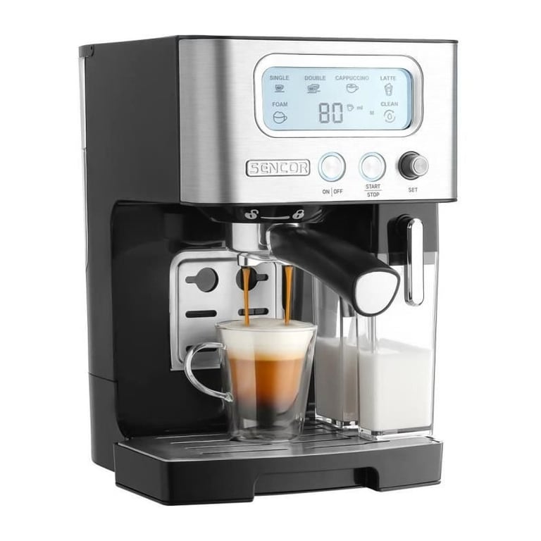 Machine à Expresso Sencor SES 4090SS – 15 Bars, Écran LCD, Thermoblock - vue 4
