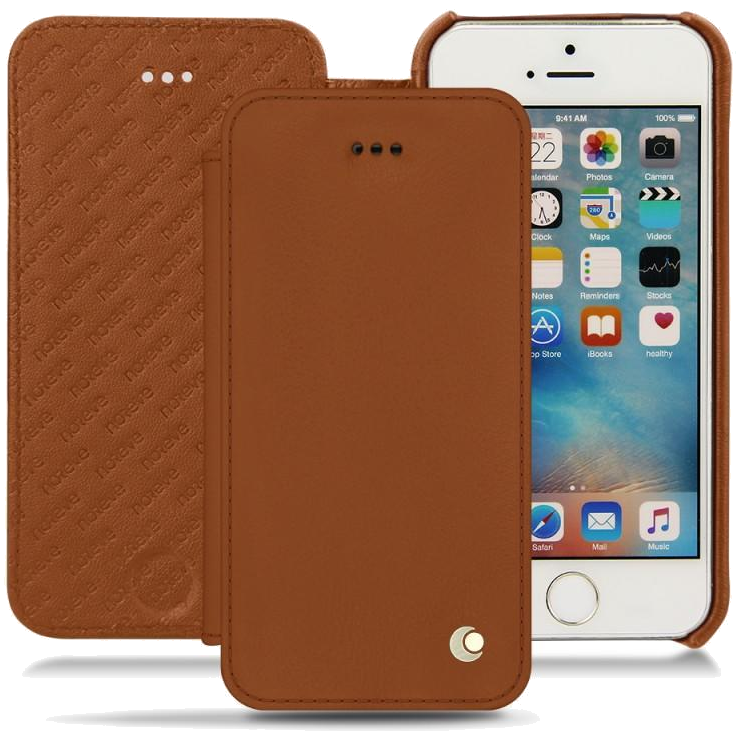 Housse cuir Apple iPhone SE - Rabat horizontalMarron