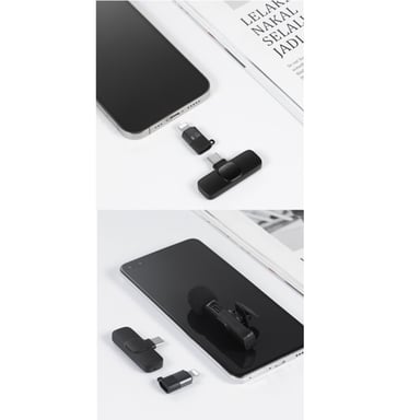 CP K9 Mini Lightning Smartphone Wireless clip clear sound microphone noise cancell (5.7x1.5cm) Black