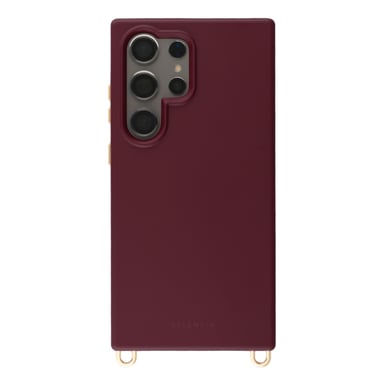 Selencia Coque arrière Rivièra avec MagSafe avec crochets amovibles pour Samsung Galaxy S24 Ultra - Bold Burgundy
