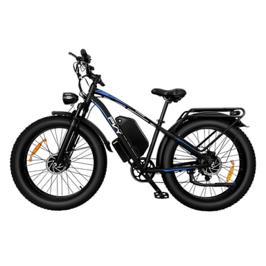 Bicicleta Eléctrica PVY MAX26 FT 30AH - Motor 250W*2 Batería 48V30AH Ruedas de 26 Pulgadas Freno de Disco Hidráulico - Negro