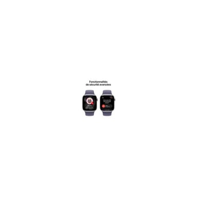 Apple Watch Series 11 GPS 42mm Boitier en Aluminium Argent avec Bracelet Sport Brume Violette - M/L