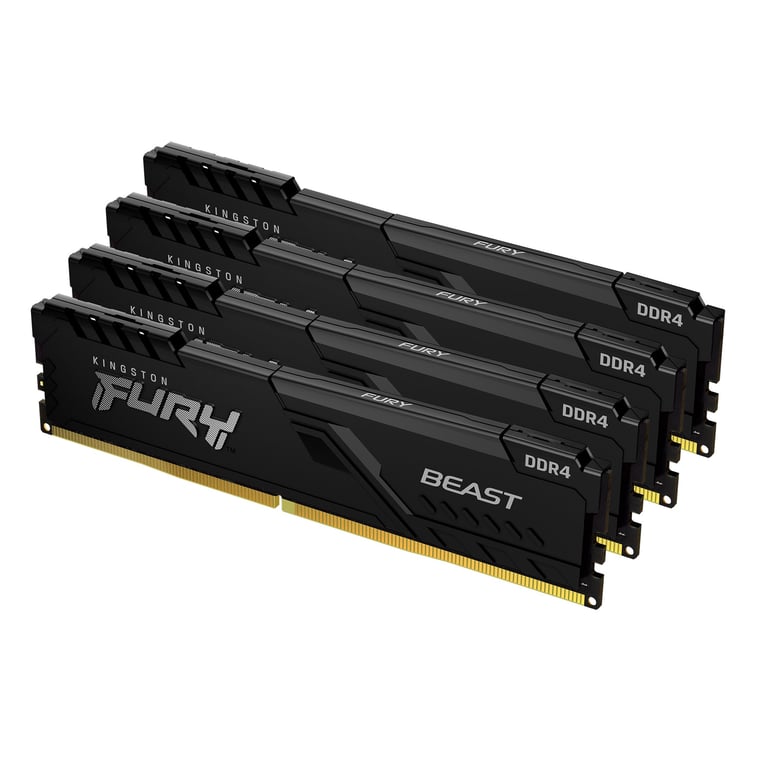 Kingston Technology FURY Beast 32Go 3200MT/s DDR4 CL16 DIMM (Kit de 4) Black - Neuf