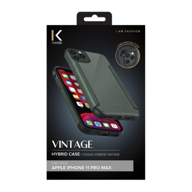 Custodia ibrida vintage per Apple iPhone 11 Pro, verde nordico