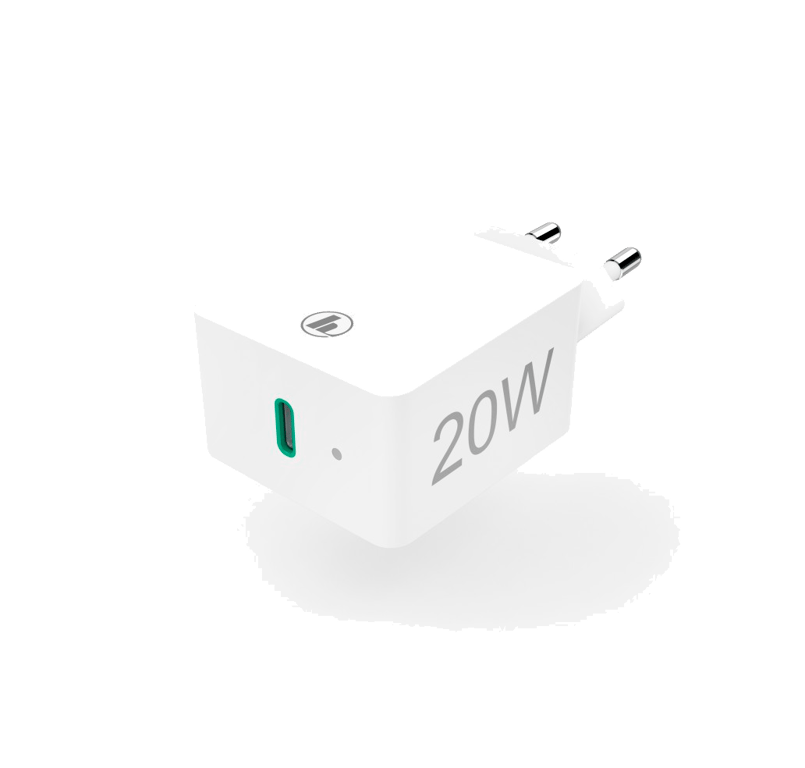 Chargeur USB-C, pour téléphone portable , Power Delivery (PD)/Qualcomm®, 20 W, Blanc
