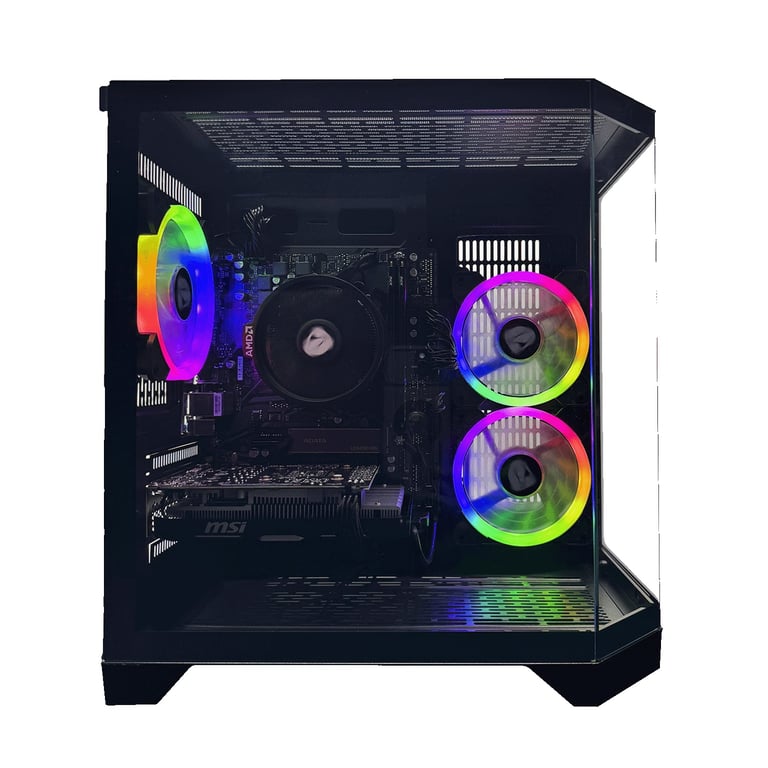 PC Gamer complet Nitropc Pack AMD Ryzen 5 5500 RTX 3050 6Go RAM .2 1TB Win11 WiFi Écran 24 FullHD et accessoires Neuf - vue 2