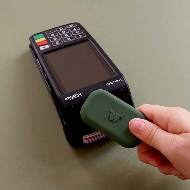 Porte monnaie sans contact Pop Vert Kaki - Fabriqué en France Money Walkie - Neuf