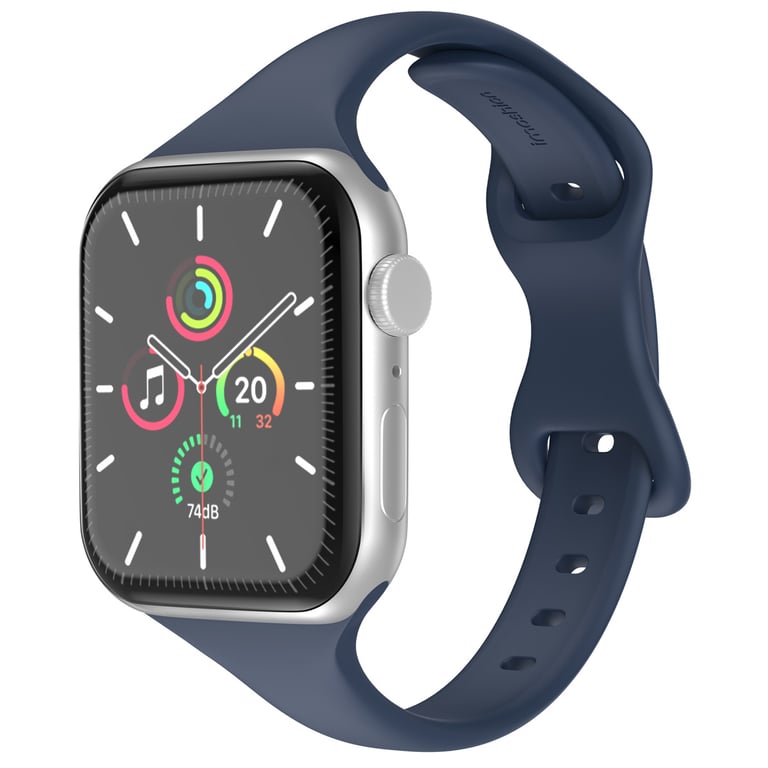 imoshion Bracelet slim en silicone pour Apple Watch Series 1 t/m 9 / SE (38/40/41 mm) | Series 10 / 11 (42 mm) - Navy Blue - Neuf